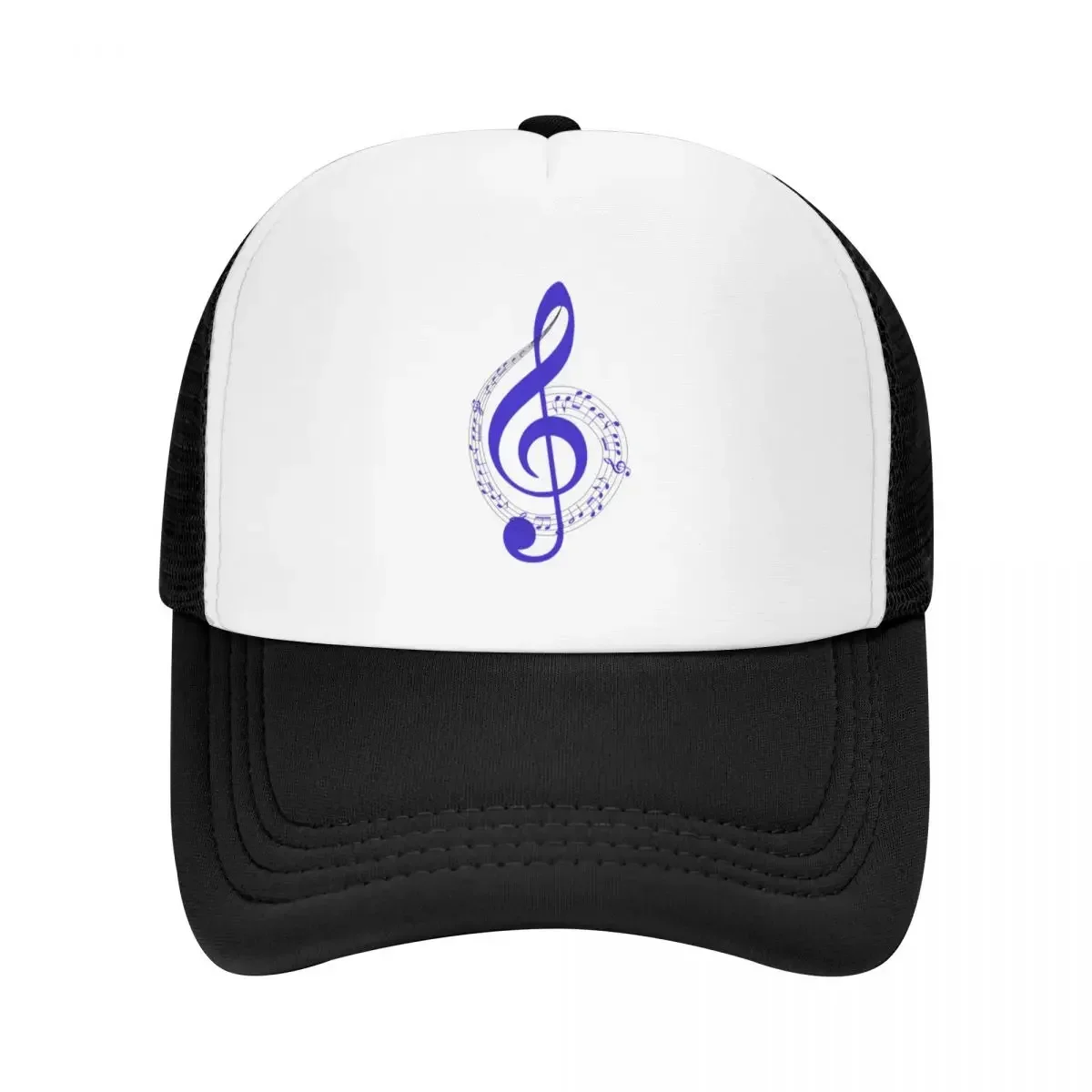 Music Notes Treble Clef - Blue Baseball Cap Thermal Visor Brand Man cap  Hat Man Trucker Cap Hats For Men Women's