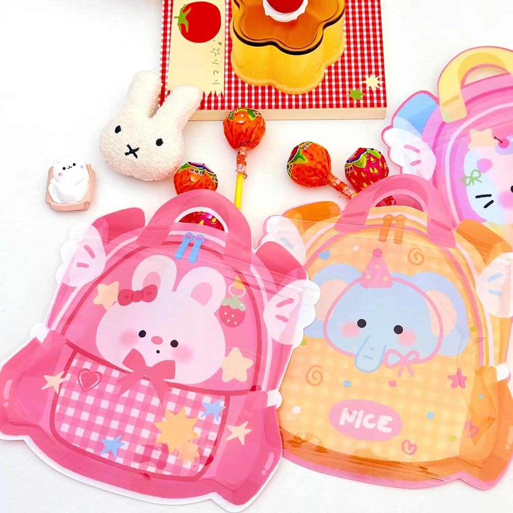 Sacs d'emballage pour collations, 20/50 pièces, sacs à fermeture à motif de dessin animé mignon pour enfants, cadeaux créatifs pour anniversaires, mariages, fêtes, friandises sucrées