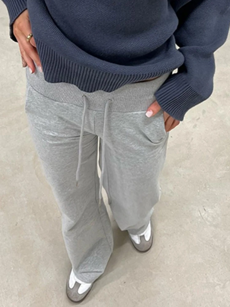 Rechte Broek Vrouwen Streetwear Effen Joggers Vrouwen Broek Lace-up Pantalones De Mujer Y2k Kleding Koreaanse Stijl Ropa Mujer