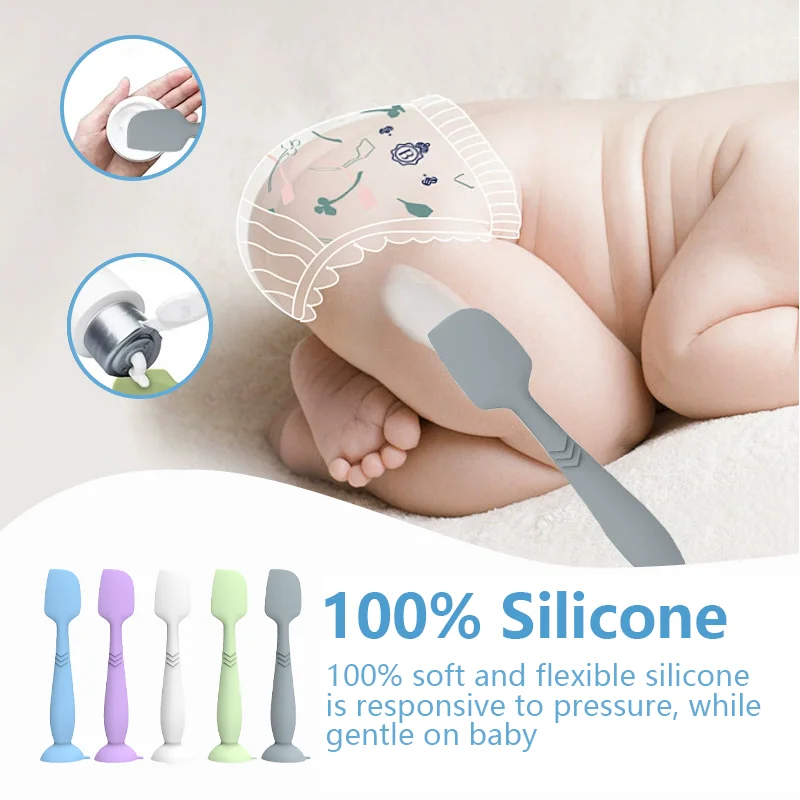 

Diaper Cream Spatula Butt Paste Spatula Soft Baby Butt Spatula Diaper Cream Applicator Diaper Rash Spatulas Bum Spatulas Brush