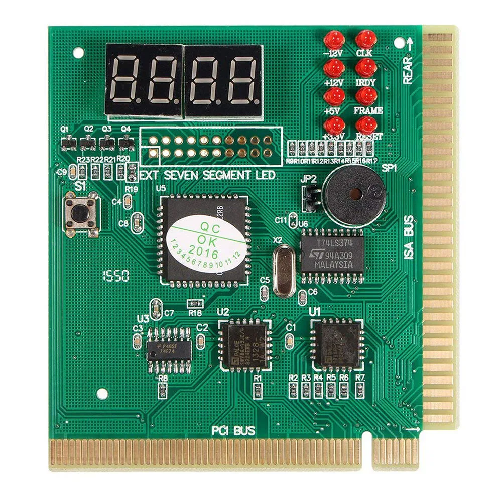 AK PCI & ISA Motherboard Tester 4-Digit POST Diagnostic Card PC Mainboard Debug Analyzer LED Buzzer Desktop Fault Repair Tool
