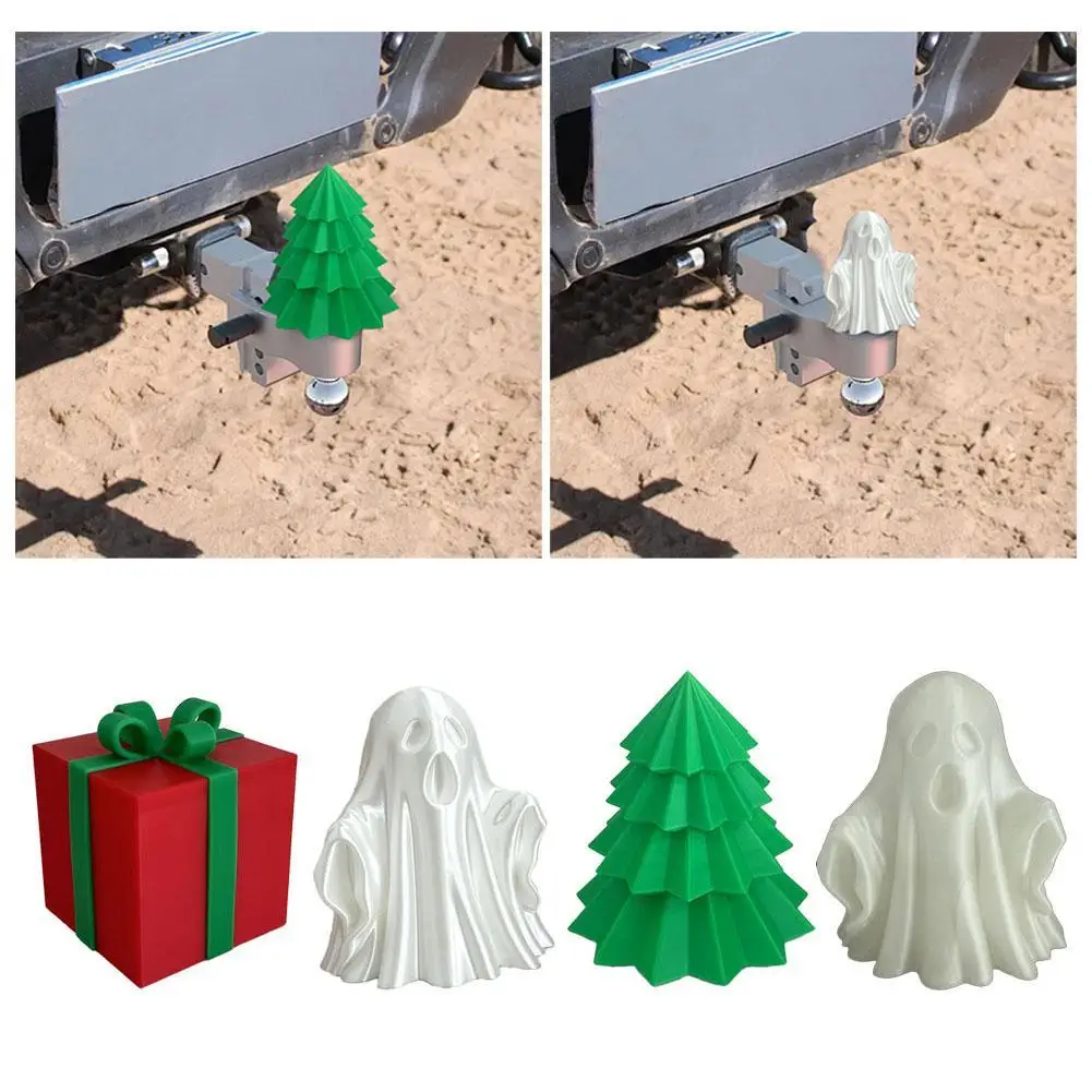 

Christmas Tree Trailer Hitch Ball Cover Trailer Coupling Cap Tube Prevent Printed Rusting Gift 3D Christmas From Receiver S5W5