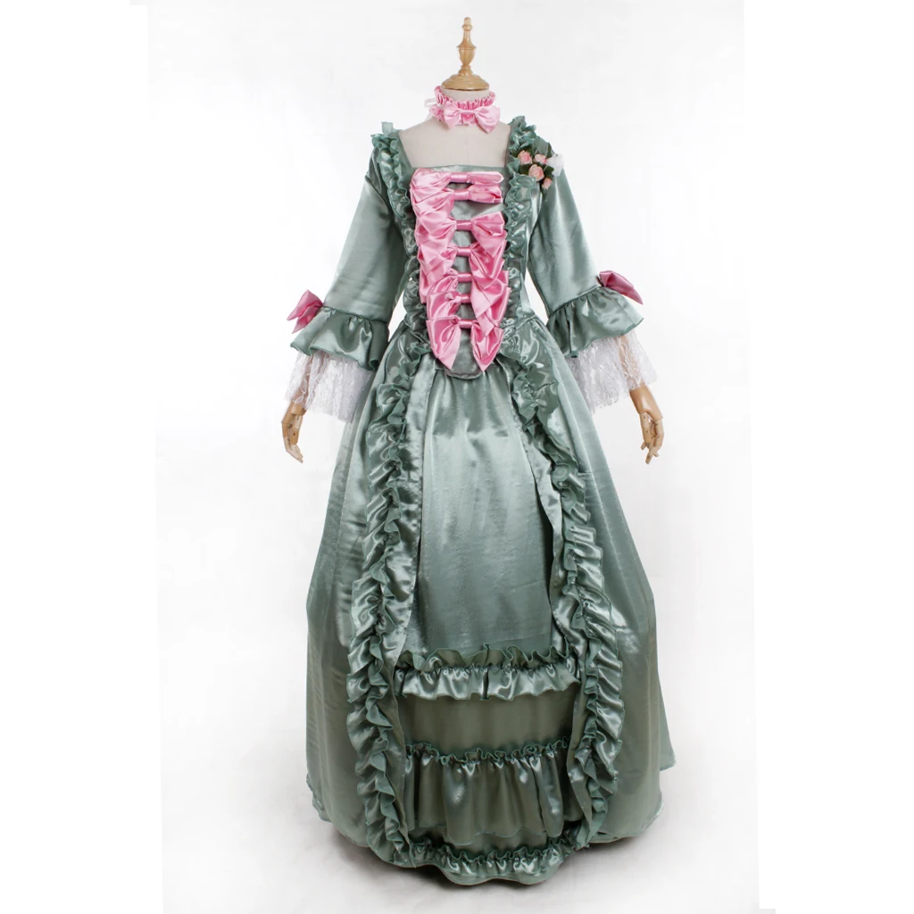 Women's Rococo green Dress 1700s Royal Court Belle Evening dress Elegant green ball gown rococo elegent Inspired Dress custom