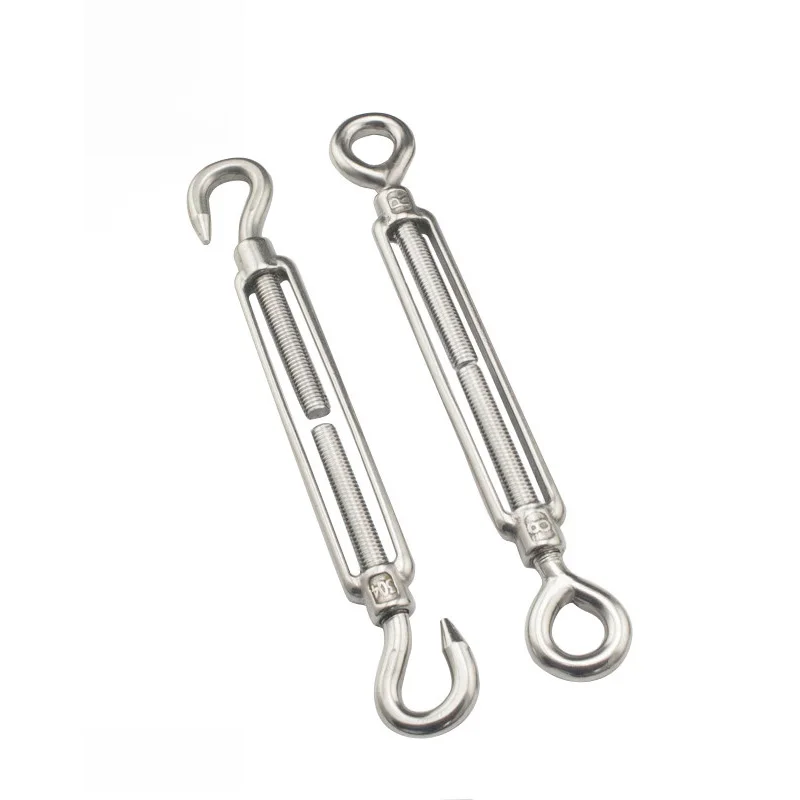 1Pcs OO CC Type 304 Stainless Steel Adjust Chain Rigging Hooks & Eye Turnbuckle Wire Rope M4 M5 M6 M8 M10 M12