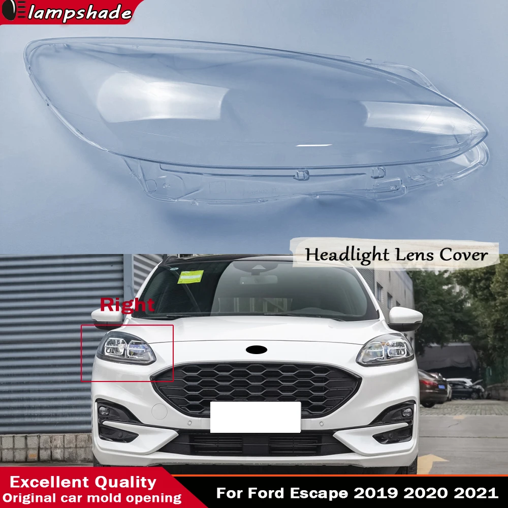 For Ford Escape 2019 2020 2021 Headlamp Cover Transparent Lamp Shade Headlight Shell Lens Plexiglass Replace Original Lampshade