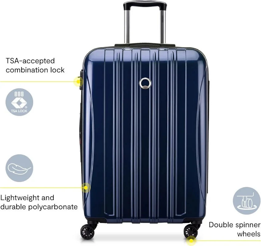 DELSEY PARIS Helium Aero Hardside Expandable Luggage with Spinner Wheels, Brushed Charcoal, Checked-Large 29 Inch