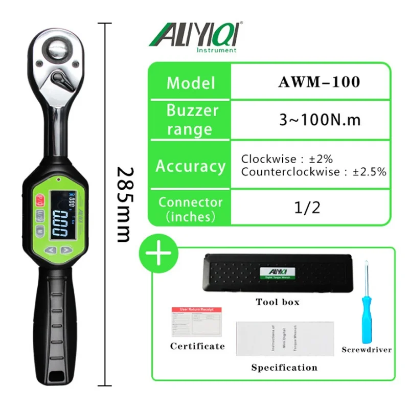 AWM Color Screen Display And Regular Display Two Model Mini Digital  Torque Wrench 1/4 ，3/8 ,1/2 Inch Bicycle Repair Hand Tools