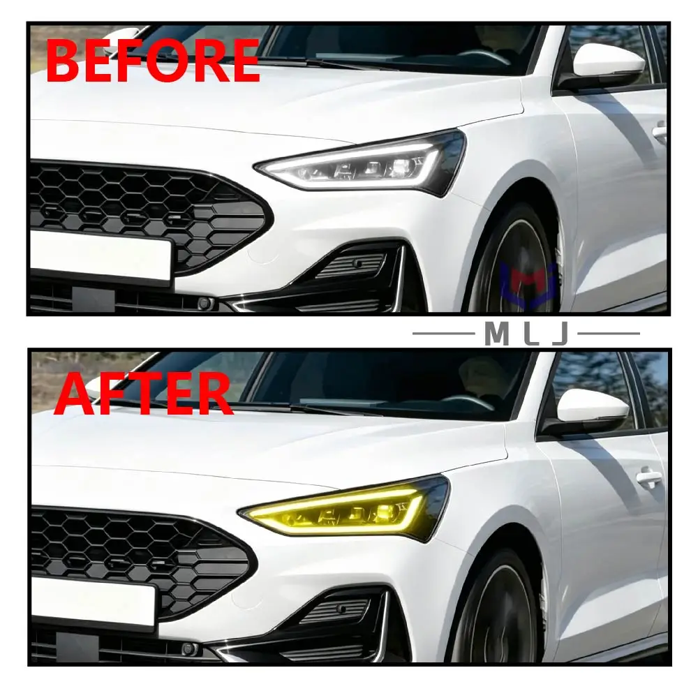 For Ford Focus MK4.5 Fiesta ST 2022-2024 Yellow Angel Eye DRL Board Daytime Running Light Headlight LED Control Unit Module Part