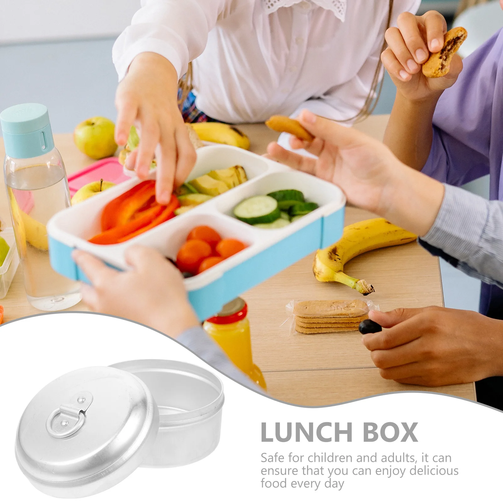 

Aluminum Vintage Lunch Box Portable Round Leakproof Outdoor Food Container for Camping Work Picnic School Vintage Lunch Boxes