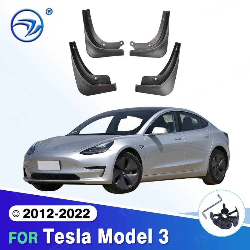 4Pcs/Set Mud Flaps For Tesla Model 3 2012 - 2022 2015 2016 2017 2018 2019 2020 2021 Mudflaps Splash Guards Mud Flap Mudguards