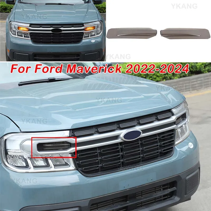 ABS Smoked Front Hazard Light Tint Film Exterior Lamp Overlay Accessories For Ford Maverick 2022-2024 Decorative Accessories