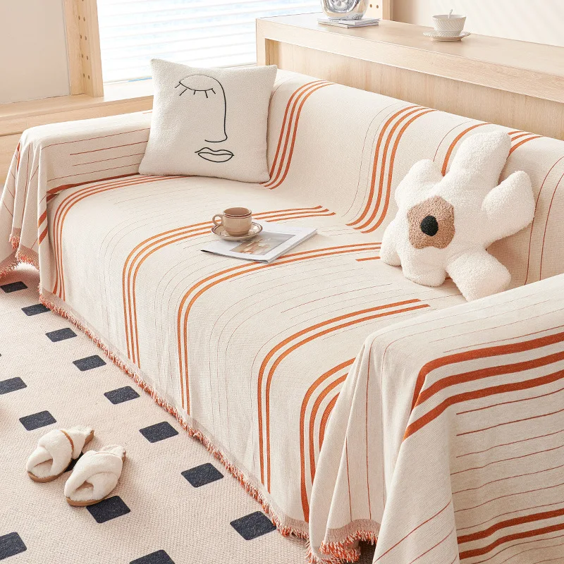 Nordic Line Chenille Sofa Cover Non Slip Cat Scratch Resistant Universal One Piece Sofa Blanket Furniture Home Textile