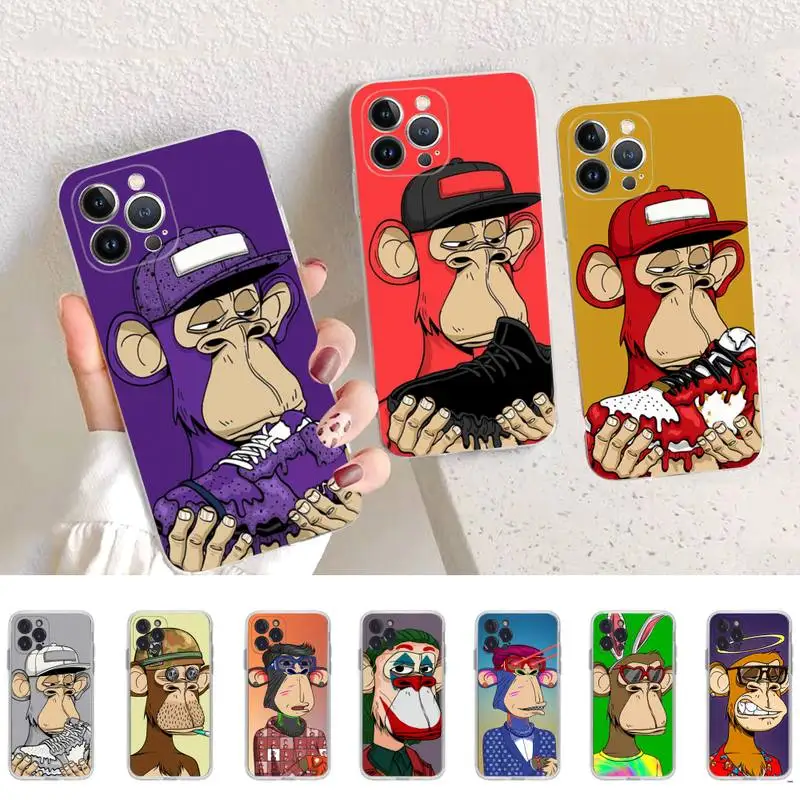 Bored Ape Yacht Club Phone Case Silicone Soft for iphone 14 13 12 11 Pro Mini XS MAX 8 7 6 Plus X XS XR Cover