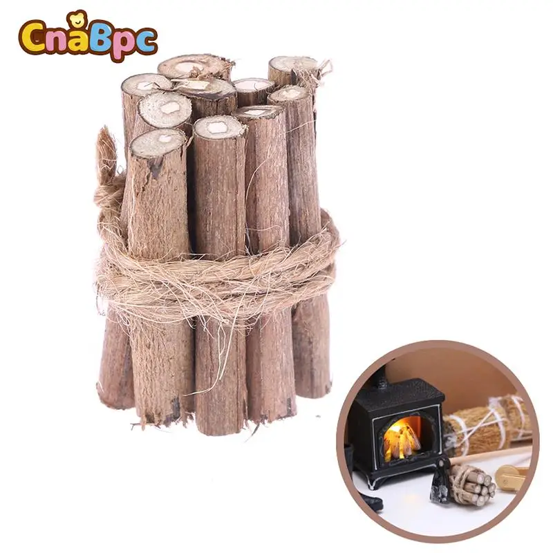 Dollhouse Miniature Simulation A bundle of Firewood Mini Firewood Model for DIY Winter Doll House Life Scene Decor Accessories