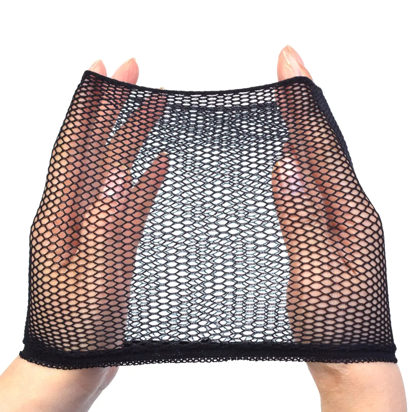 Mesh Wig Cap Stretchable Elastic Black Hair Net Stretch Open Ended Fishnet Wig Net Breathable Mesh Cap for Wig Accessories
