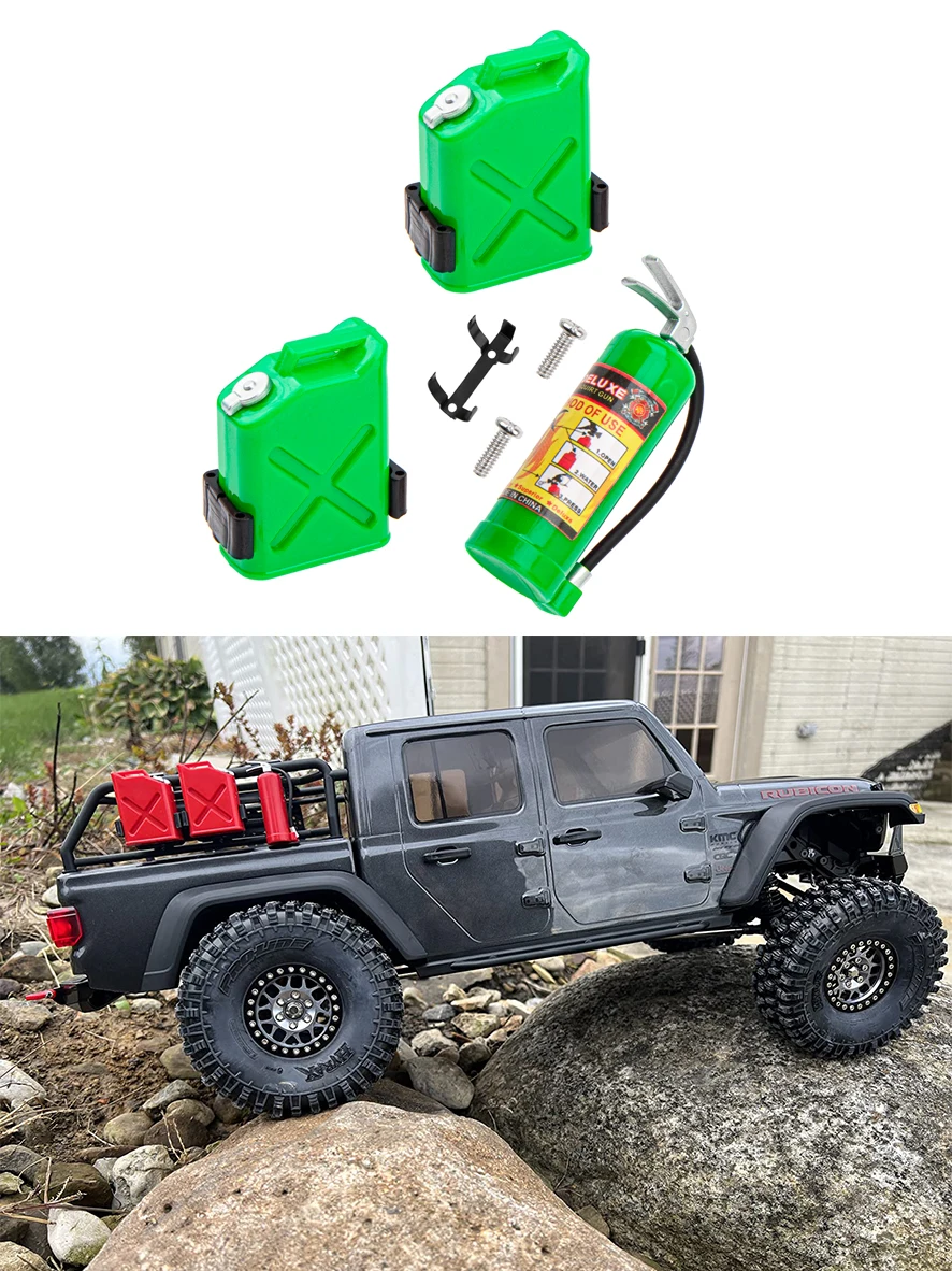 RC Simulation Decoration Plastic Mini Fuel Tank & Fire Extinguisher for Traxxas TRX4 Axial SCX10 Redcat Gen7 1/10 RC Crawler