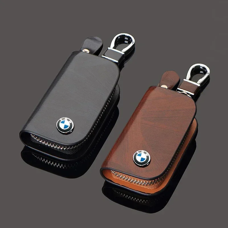 Leather Car Key Bag Keychain Case Storage Cover for BMW E39 E90 E91 E53 E60 E46 E63 F35 F34 F20 F82 G28 G30 G20 G60 Accessories