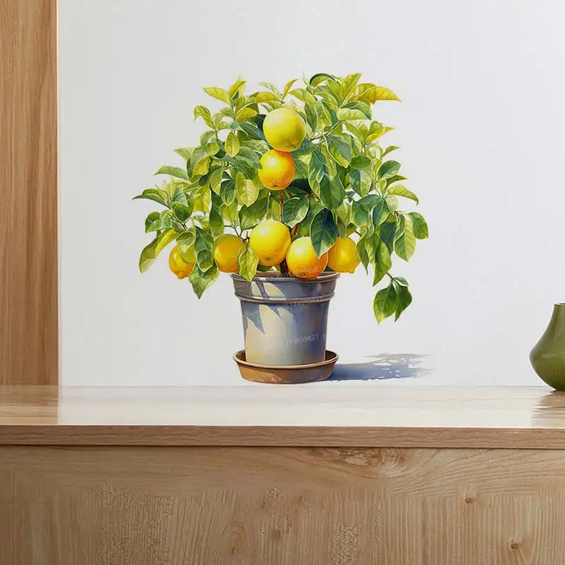 Lemon Tree Wall Sticker kitchen Restaurant Decor Living Room Cabinet Refrigerator Home Decoration Decals Stickers M11177