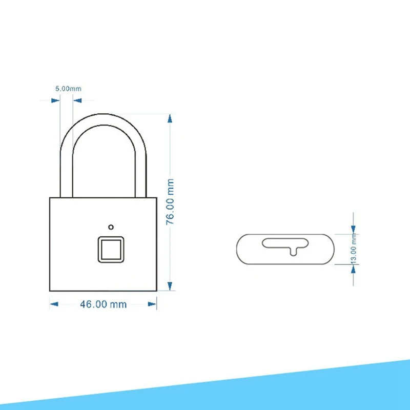 Keyless carregamento usb bloqueio de impressão digital cadeado inteligente fechadura da porta portátil anti-roubo cadeado de impressão digital