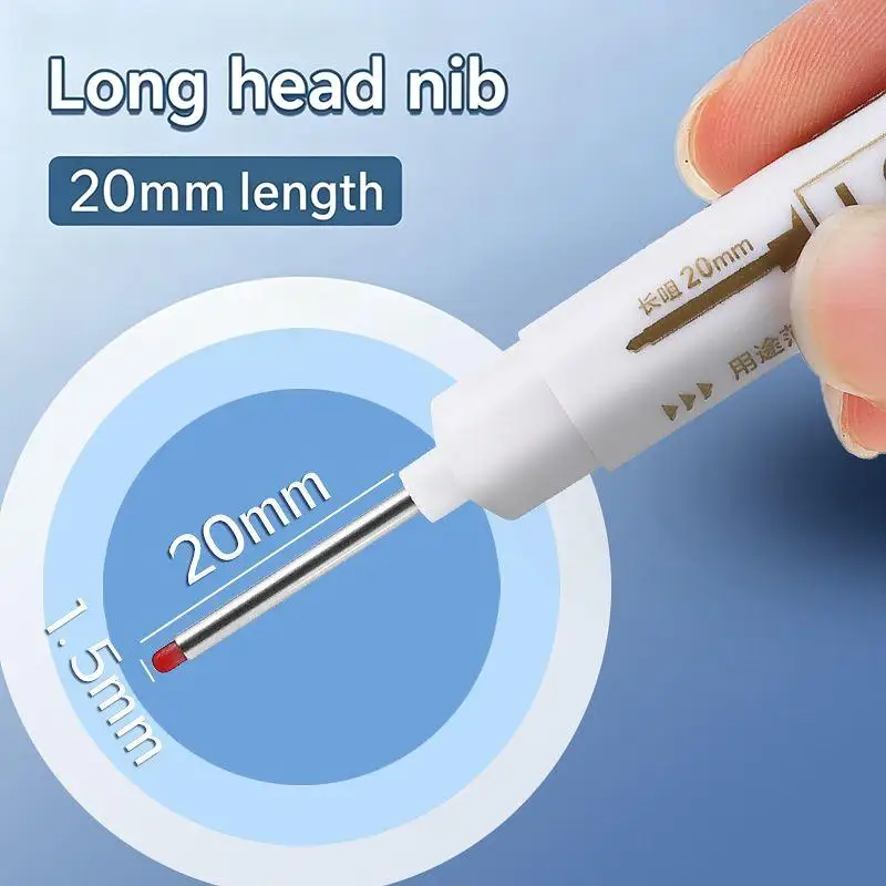 1PC Long Tip Deep Hole Marking Pen Waterproof Multifunctional Marker Pen For Woodworking Decoration Metal Punching