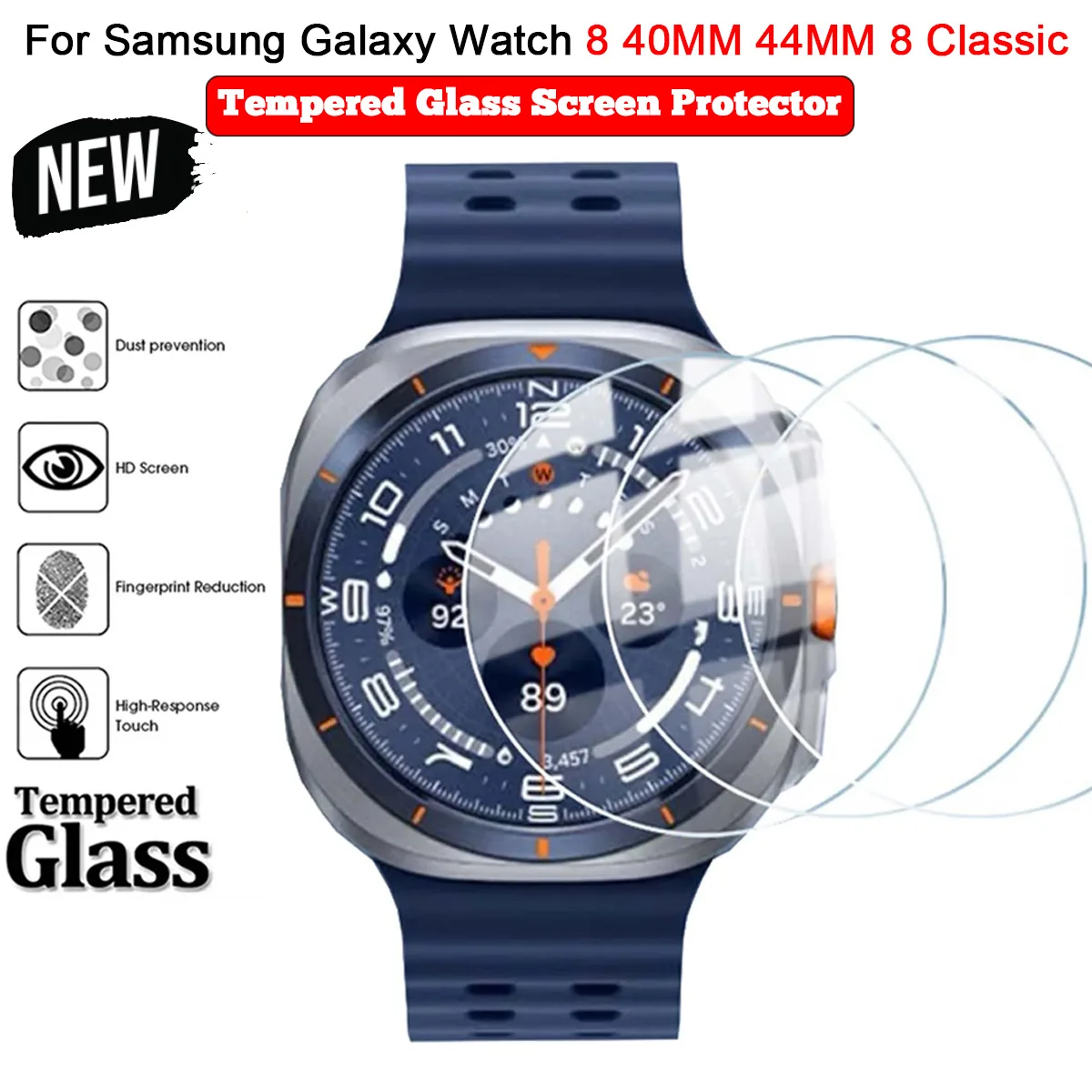Защитная пленка для экрана Samsung Galaxy Watch 8 Classic 46 мм 8 40 мм 44 мм Защитная пленка из закаленного стекла для Galaxy Watch 8