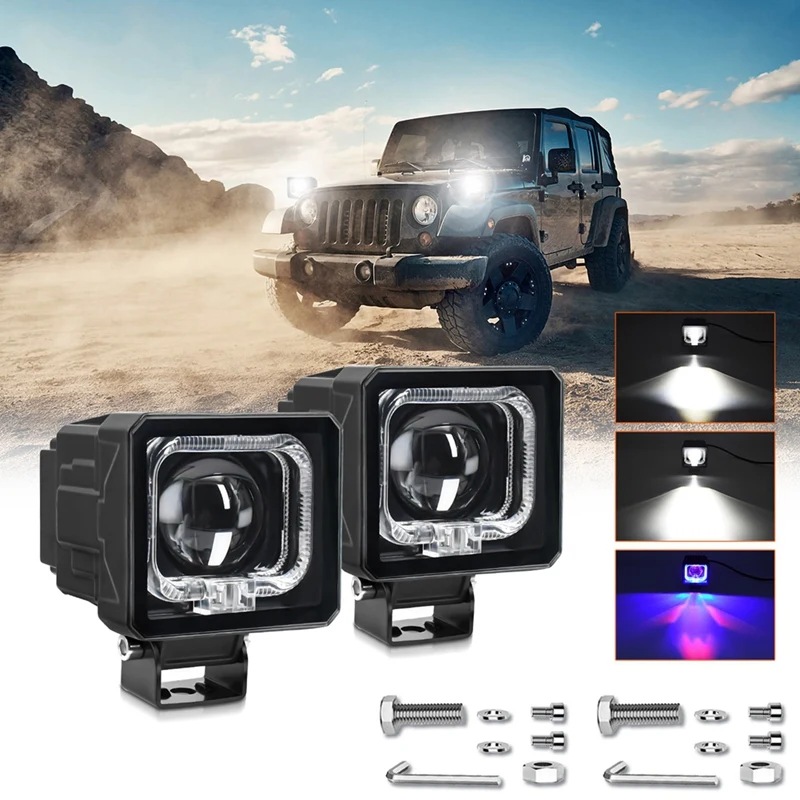 

3 Inch LED Pod Lights Off Road Driving Lights Spotlight Fog Lights Square LED Work Light For Truck SUV ATV UTV 2PCS