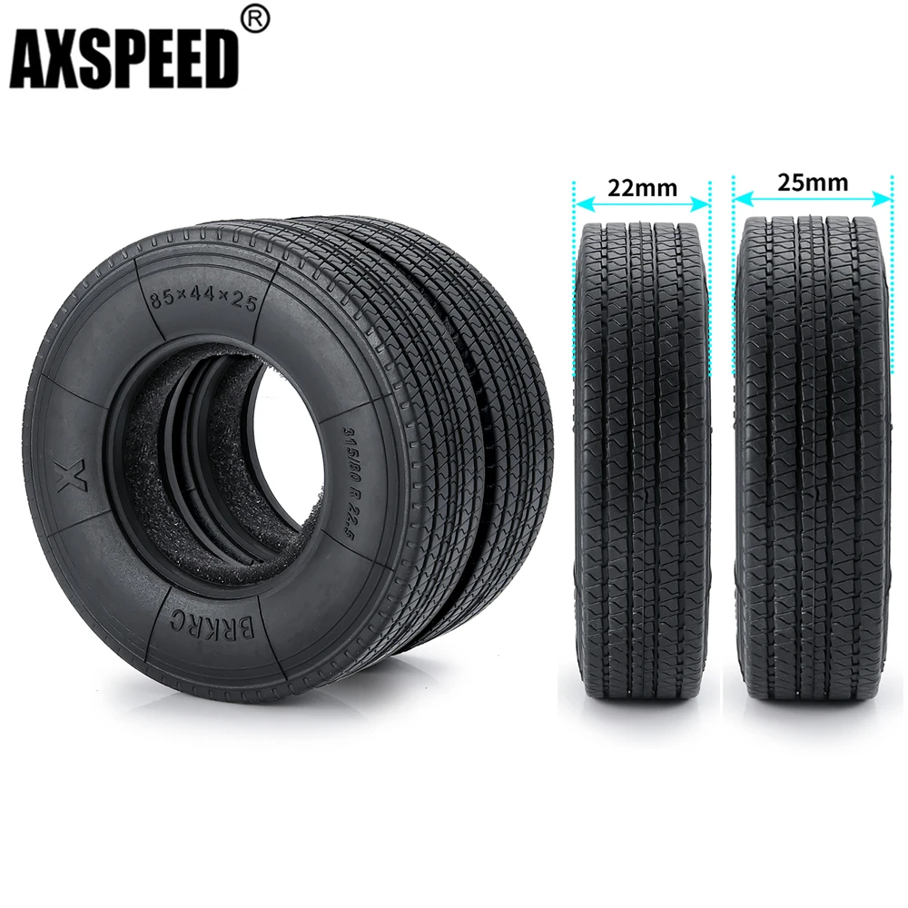 AXSPEED 2/4Pcs 22mm 25mm Front Rear Rubber Tyres Wheel Tires for Tamiya 1/14 RC Trailer Tractor Truck Car Upgrade Parts