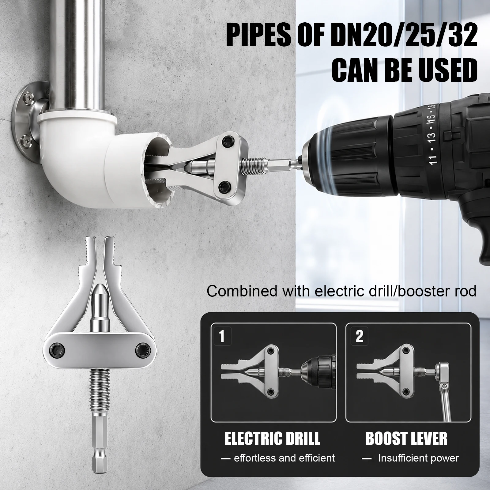 Wire Pipe Pipe Extractor Breakage Removal Tool Broken Thread Puller Hex Shank Power Drill For Ppr PVC Plastic Mpp Pipe Repair