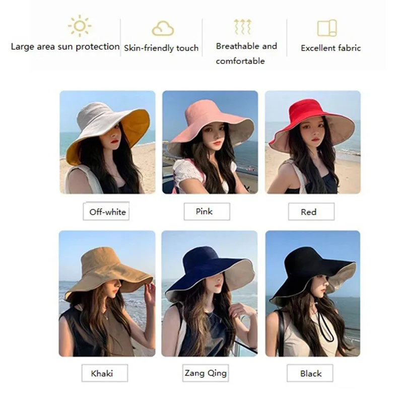 Wide Brim Hat Woman Sun Visor Hat for Women Uv Protection Solar Hat  for Ladies TYM02