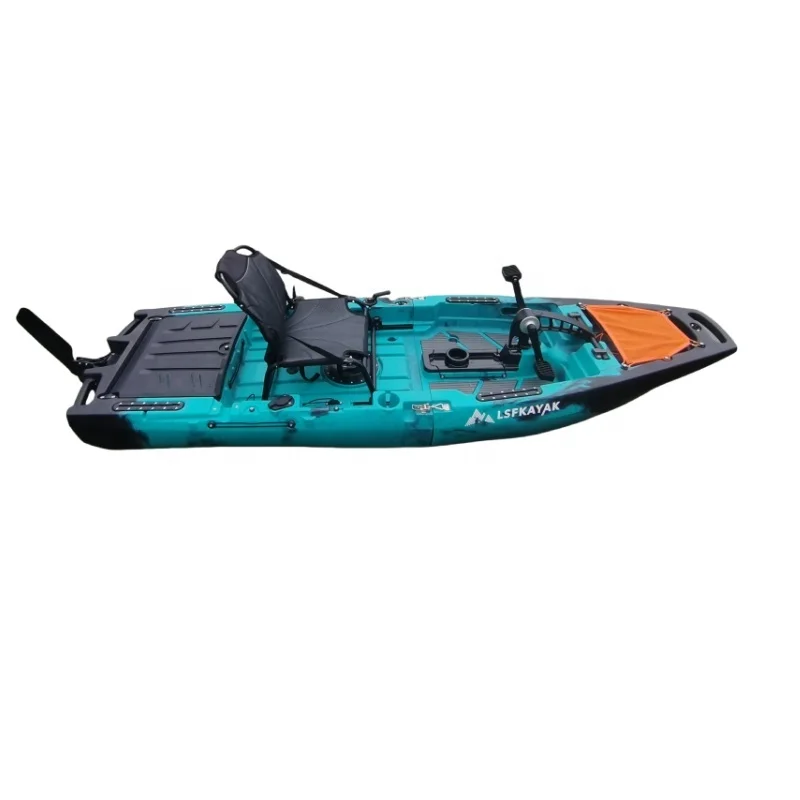 ！@LSF New 2.8 Meter Motorized  Modular Single  Kayak  Plastic Propeller  Pedal Kayak  for Lake or River