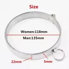 304 Stainless Steel Lockable Neck Collar Bdsm Bondage Restraints Choking Ring S…