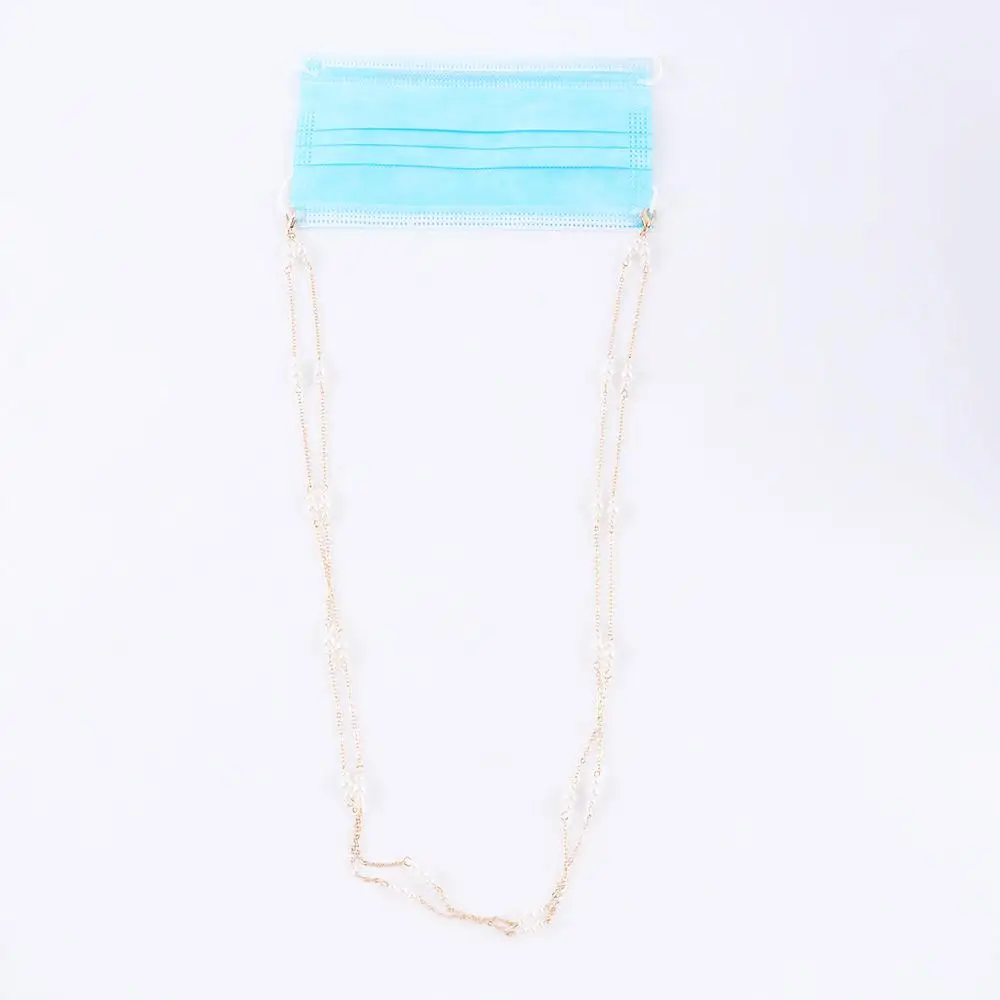 الرقبة الأشرطة موضة للنساء النظارات المعدنية مجوهرات الرجال نظارات القراءة سلسلة نظارات مقاطع اللؤلؤ سلسلة قناع الوجه قلادة #4