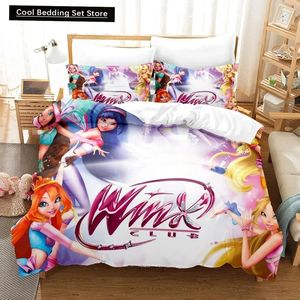 

Winx Pink Girl Duvet Case Pillowcase 3PCS Bedding Set Duvet Comfortable Breathable Sheet Si