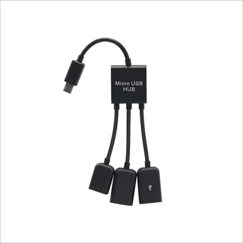 3 in 1 Micro USB Type C HUB Male to Female Double USB 2.0 Host OTG Adapter Cable For Smartphone Computer Tablet 3 Port