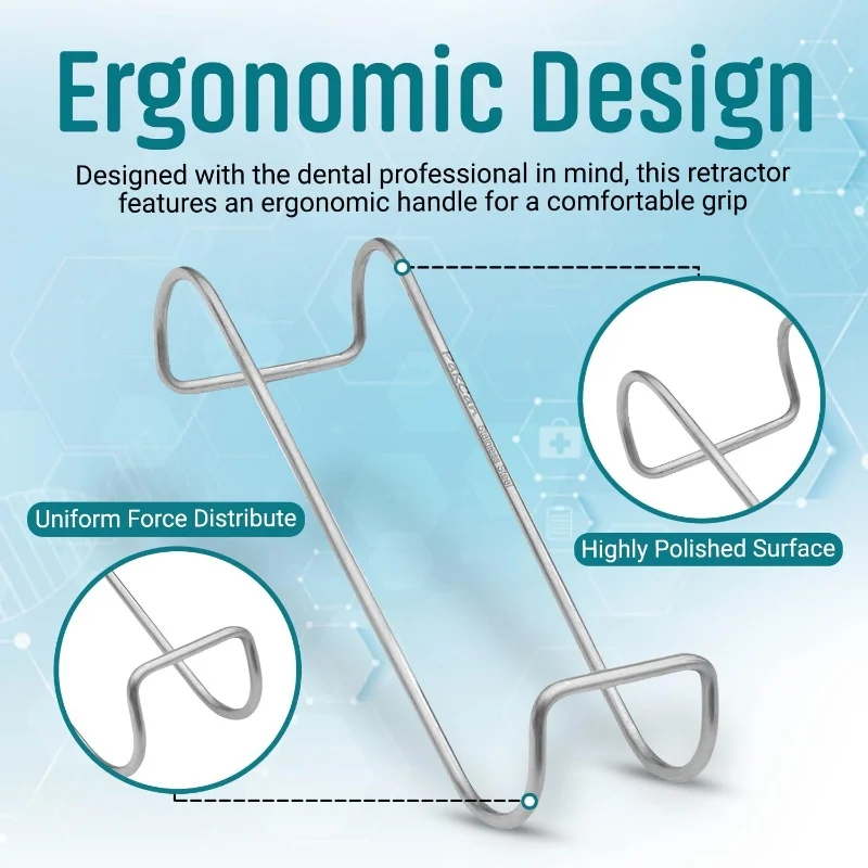 Cheek Retractor 2 pc Set - High-Quality Surgical Stainless Steel, Ergonomic Design for Optimal Comfort - Autoclavable