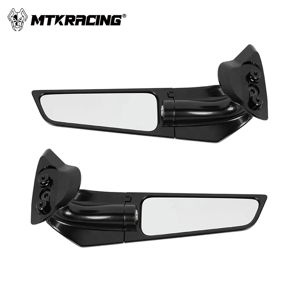 MTKRACING 백미러 윈드 윙, 조정 가능한 회전 사이드 미러 윙렛, 야마하 YZF-R6 2017-2021, YZF-R7 2022-2024