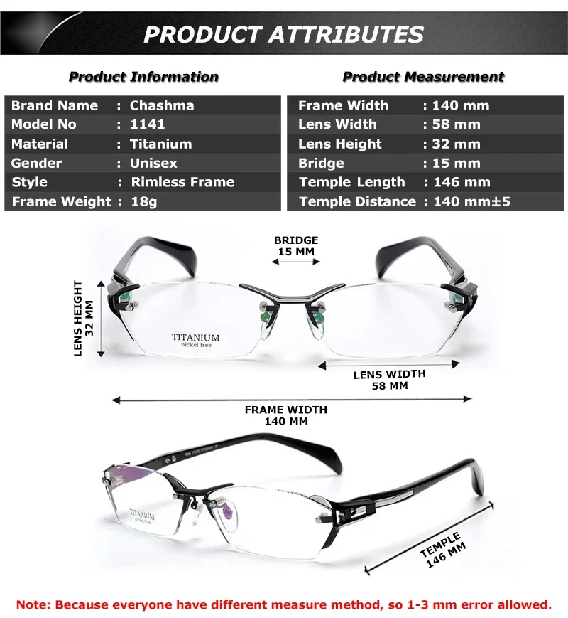 Nickel Free Pure Titanium Prescription Glasses Frame Men Eyewear Light Weight Optical Brand Designer Free Niecle