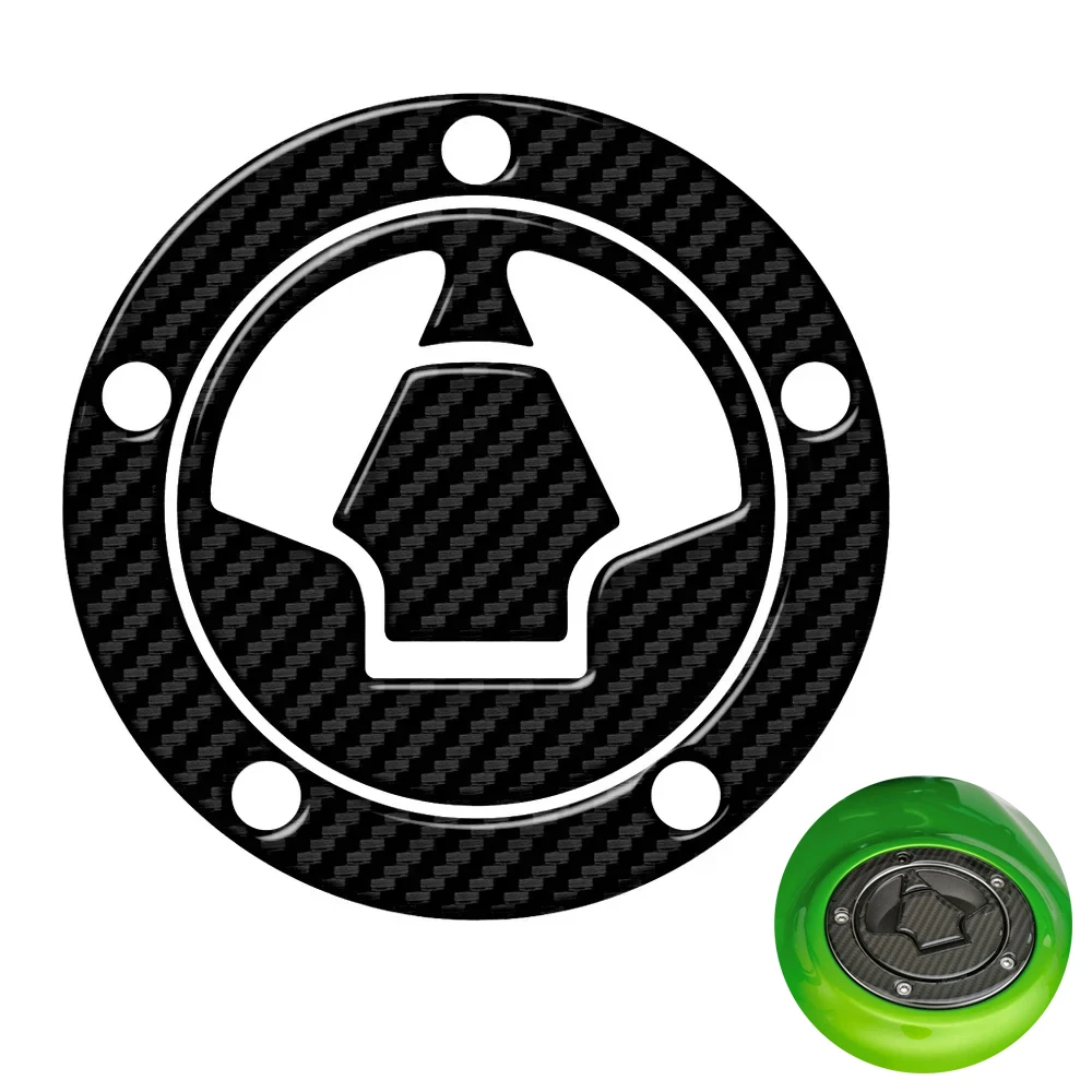 

For Kawasaki motorcycle fuel tank cap transparent carbon fiber texture sticker (5-hole) after 2006