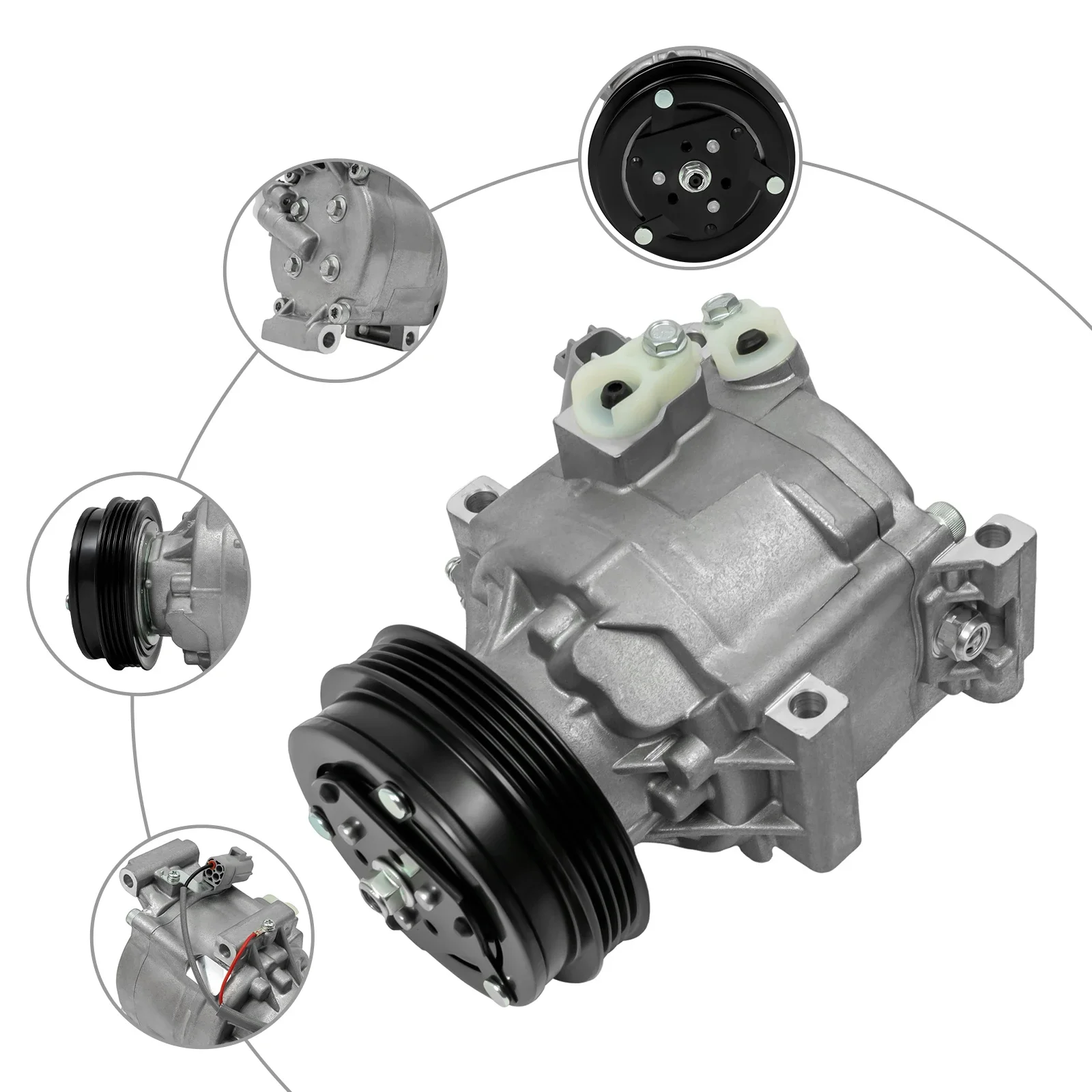 

Compressor with Excellent Silencer Automobile Air Conditioning Compressor for 2000-2005 Toyota Echo 1.5L Models ﻿ ﻿ ﻿