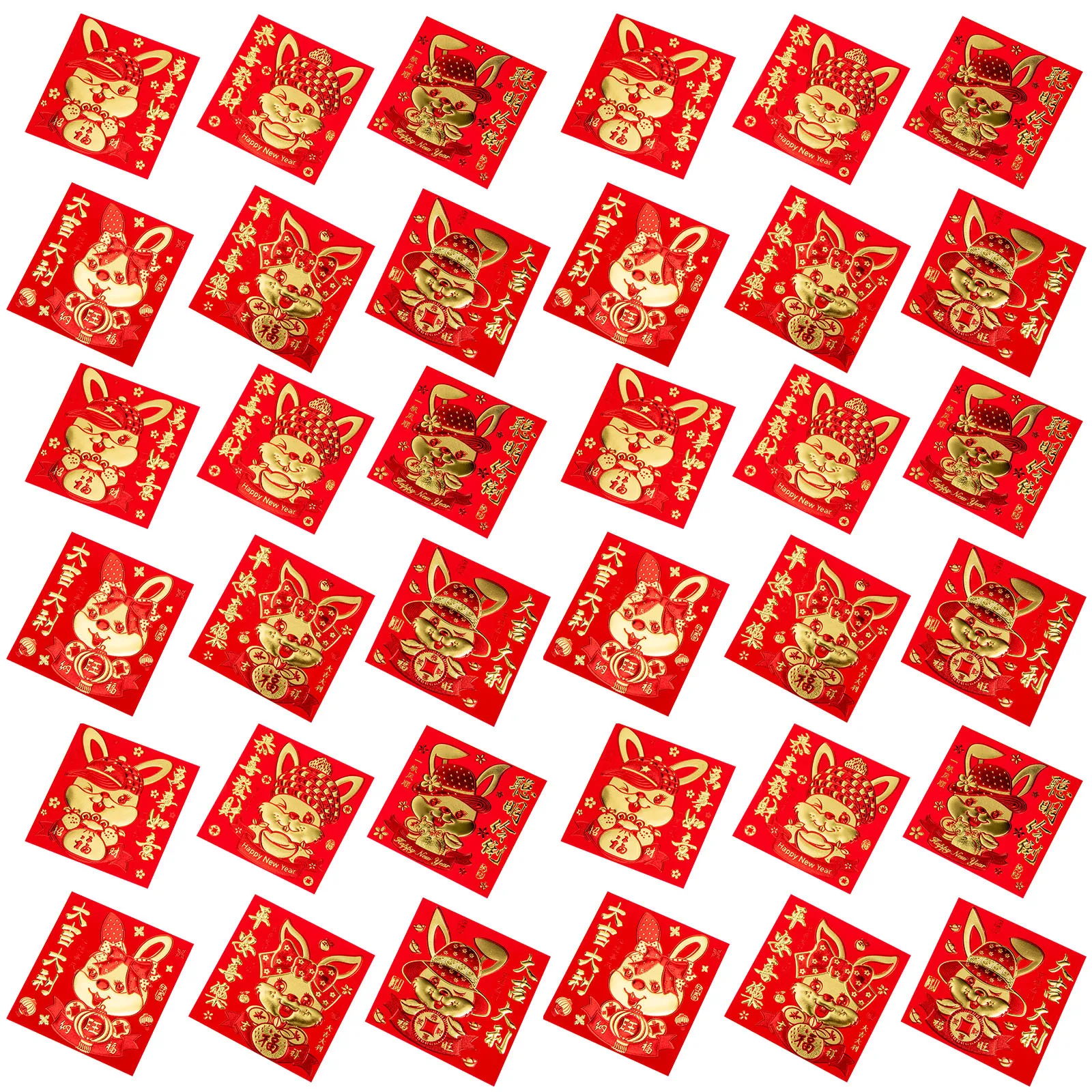 66Pcs Zodiac Red Envelopes Creative Delicate New Year Money Packet Festive Atmosphere Lunar Year Decor Red Envelopes