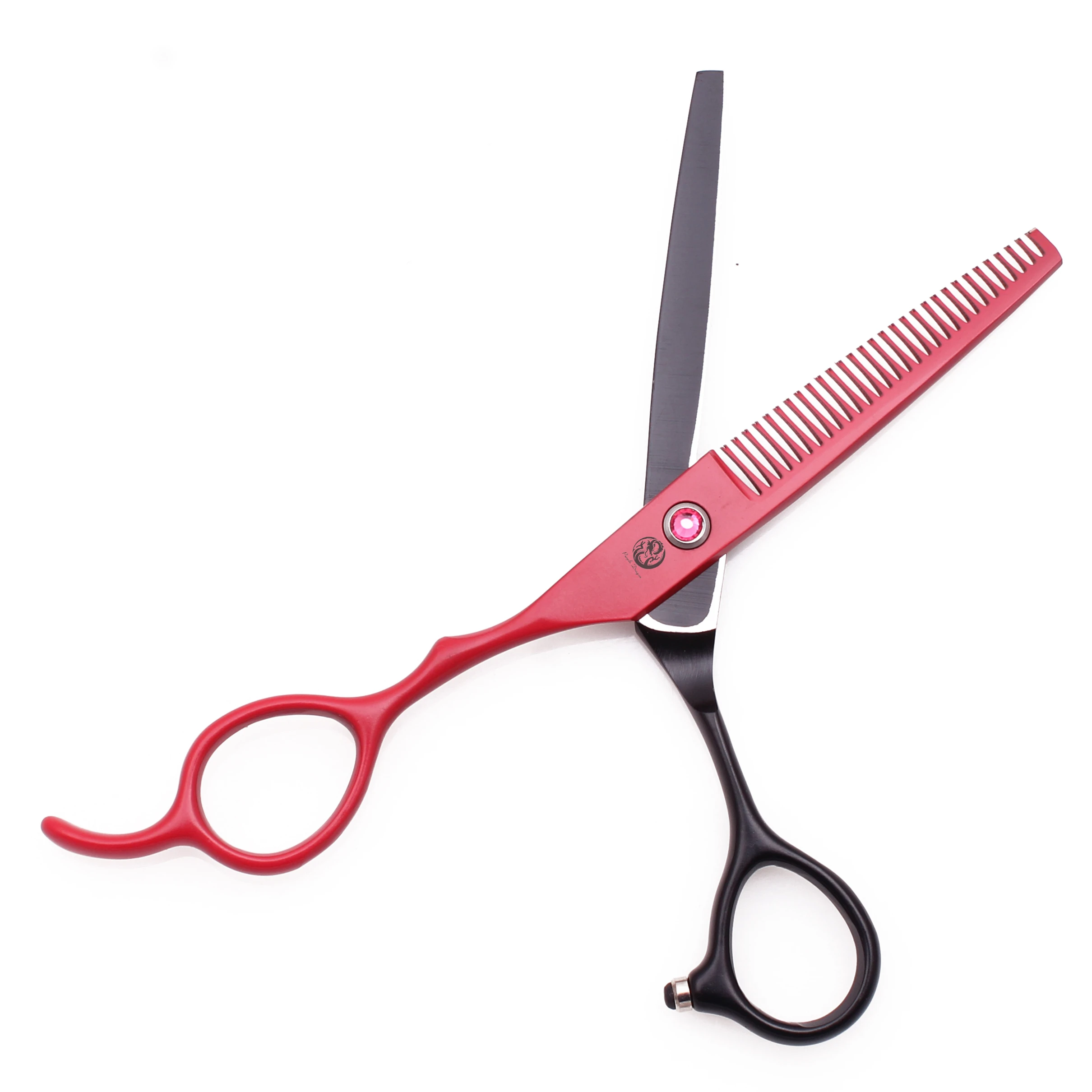 Friseurschere für Linkshänder 5,5" 6" Edelstahl 1 Stück Haarschere Rot Haarschneideschere Friseursalon Ausdünnungsschere Z8001 – Detail 10