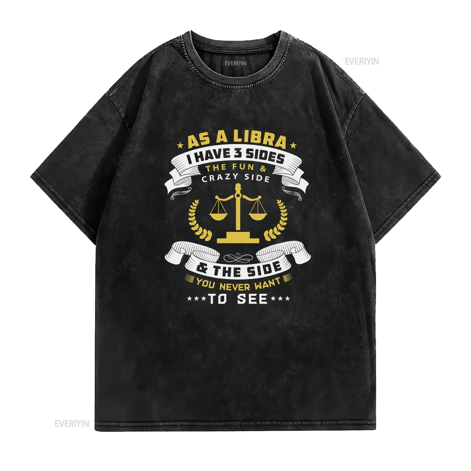 NEW LIMITED Libra Zodiac Birthday Horoscope Sign T Shirt vintage Washed Casual fashion designer clothes homme Comfortable