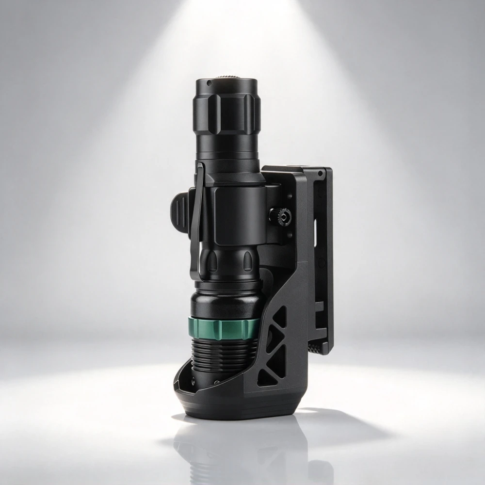 Tactical 360° Rotating Flashlight Holster With Lever Side Lock System Set General Torch Plastic Torch Quick Unplug
