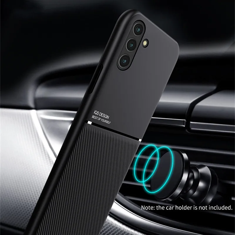 For Samsung A04S Case Car Magnetic Holder Plate Back Cover for Samsung Galaxy A04S A 04S SM-A047F Soft Leather Armor Phone Cases