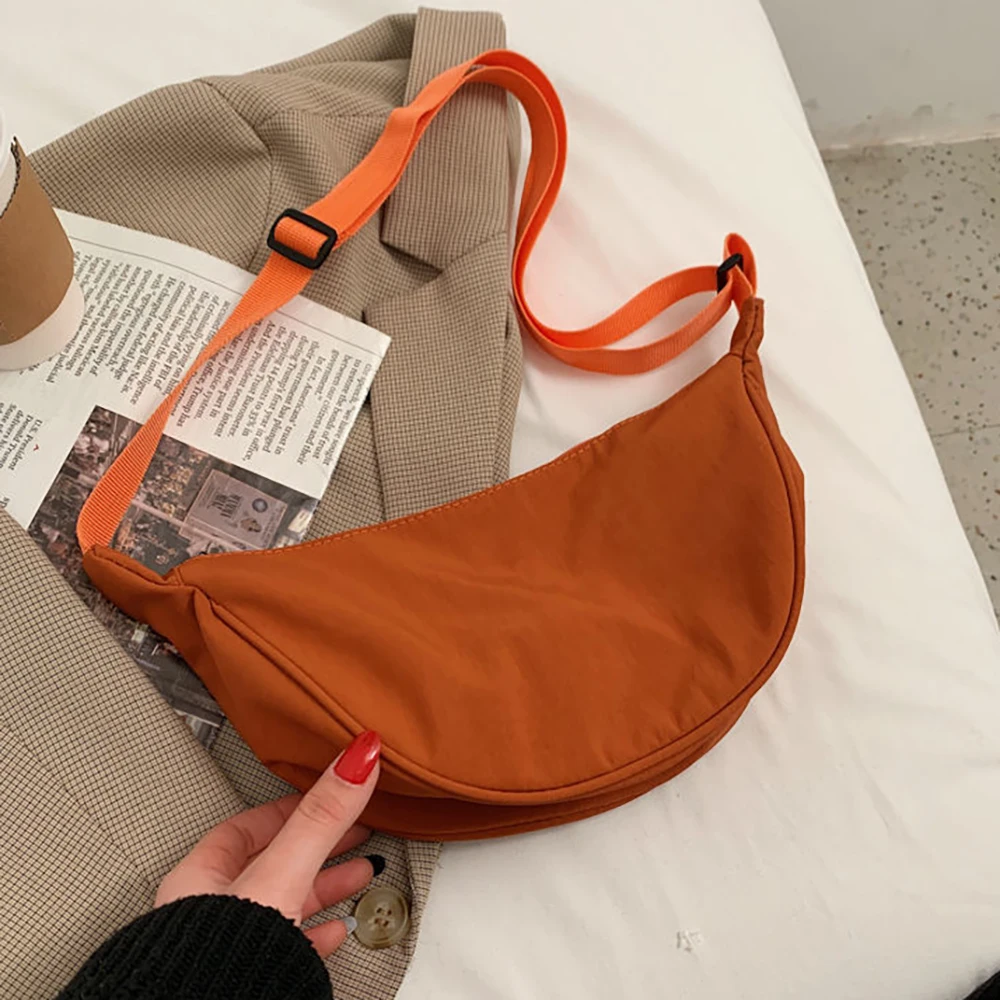 Crossbody Dumpling Bag For Women, Large Capacity Travel Solid Color Chest Bag, Designed Ladies Daily Street Fashion Packs