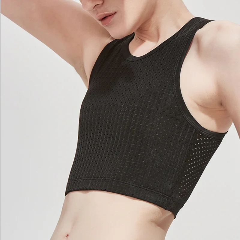 Hollow Out Breathable Chest Binder Women Lesbian FTM Corset Top Summer Thin Short Vest Underwear Les Tank Top Shaper Bustier
