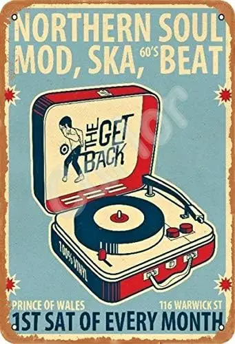 Carlor Northern Mod Ska Vintage Music Poster Chic Art Prints Advertising Painting Vintage Wall Decoration Metal Tin Sign 12 X 8