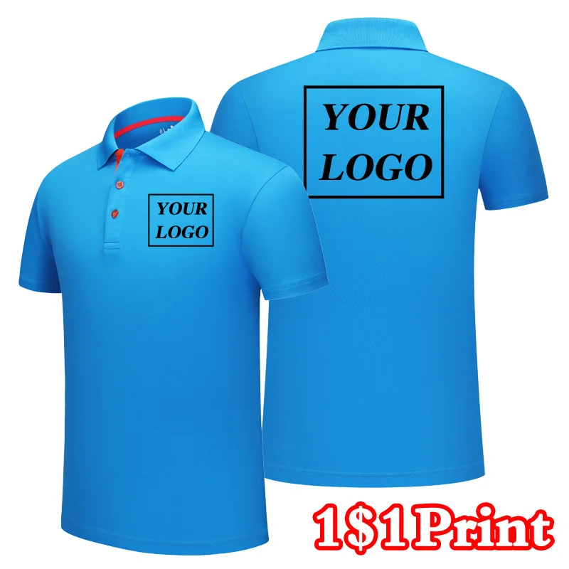 Quick-drying Sports Polo Shirt Custom Design Company Brand Logo/Print Embroidery Breathable Lapel Short Sleeve Tops