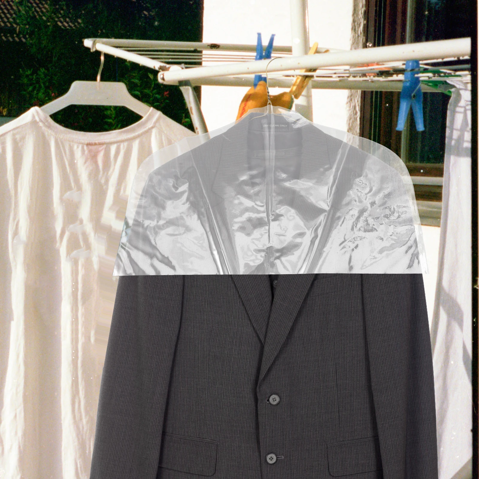 

10Pcs Clothes Protective Covers Clear Plastic Hanging Garment Bags Breathable Wardrobe Clothes Storage Covers
