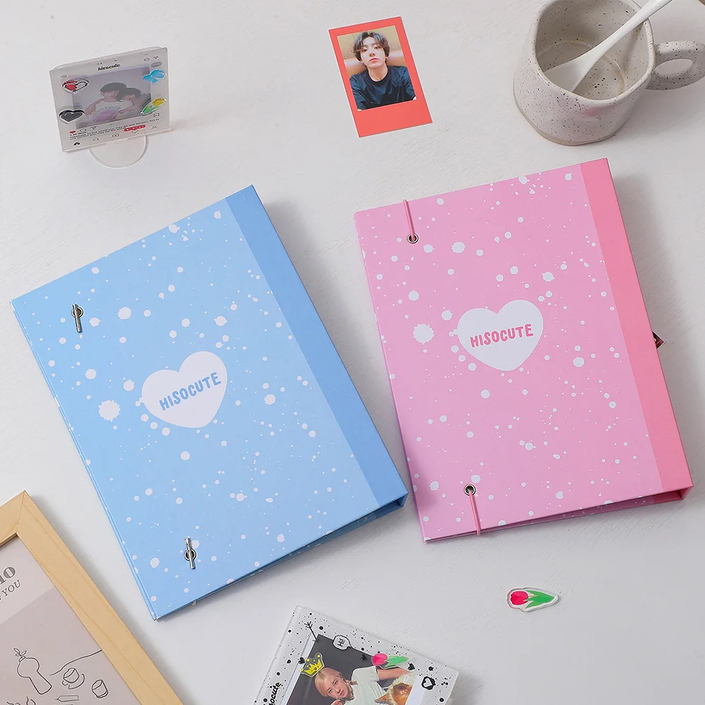 MINKYS New Arrival Kawaii Splash-ink A5 Binder Kpop Photocard Collect Book With 10pcs Sleeves Bag Photo Album Stationery